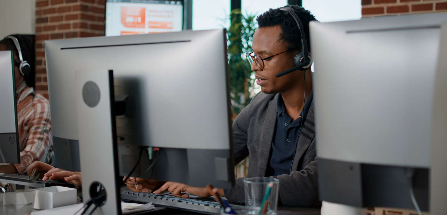 Customer support team at work